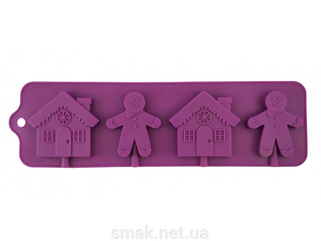 Силіконова форма для цукерок на паличці Пряникові чоловічки і Будиночки від компанії Інтернет магазин "СМАК" - фото 1