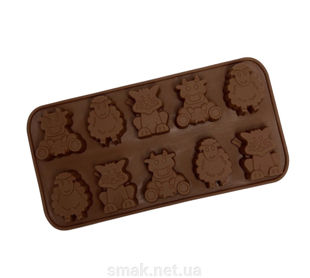 Силіконова форма для цукерок Звірята 2 від компанії Інтернет магазин "СМАК" - фото 1