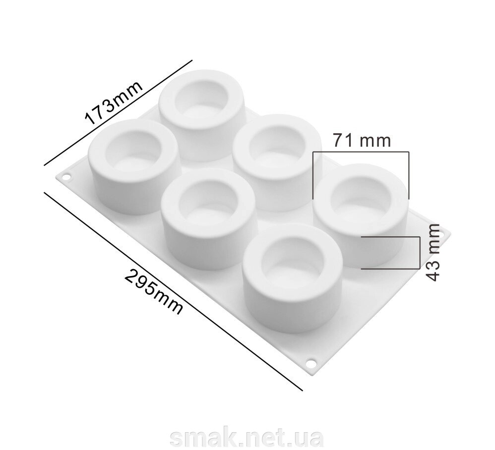 Силіконова форма для євродесертів Циліндри від компанії Інтернет магазин "СМАК" - фото 1