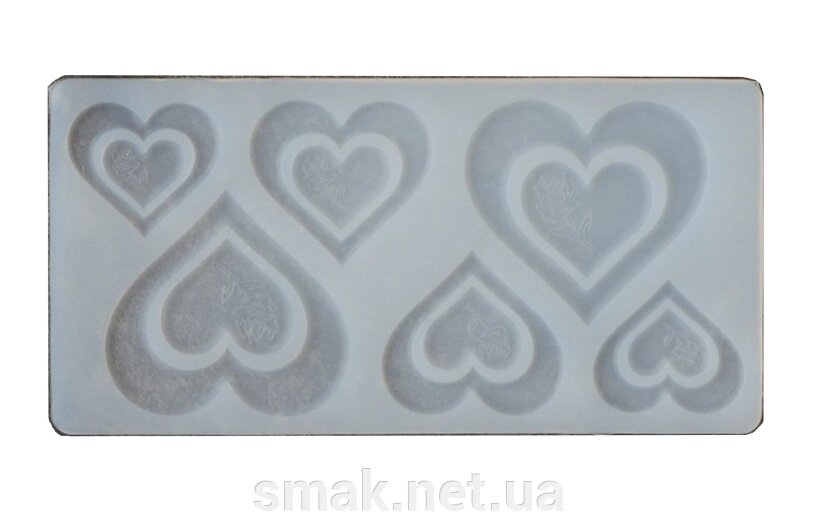 Силіконова форма для шоколаду серця з трояндою 1 ПК. від компанії Інтернет магазин "СМАК" - фото 1