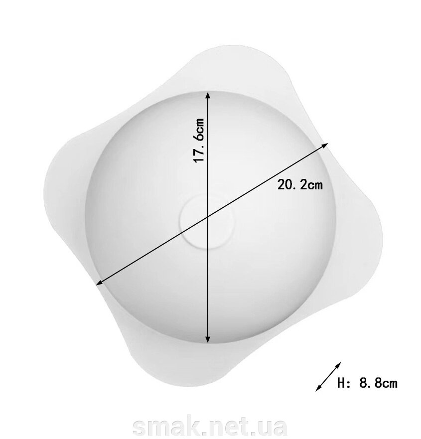 Силіконова форма для торта напівсфера (d= 17.6 см, h= 8.8 см) від компанії Інтернет магазин "СМАК" - фото 1