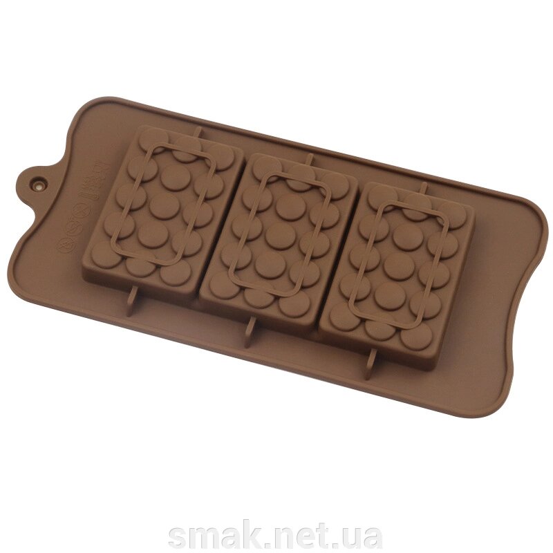 Силіконова форма плитки шоколаду з дропсами від компанії Інтернет магазин "СМАК" - фото 1