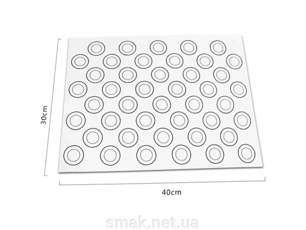 Силіконовий килимок для випічки Macarons c розміткою 3040 см від компанії Інтернет магазин "СМАК" - фото 1