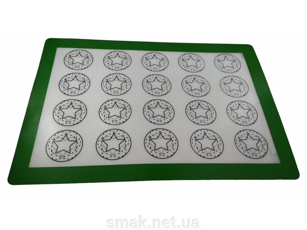 Силіконовий килимок розміткою для печива Зірки, Серця, Квітка (діаметр 5,2см) від компанії Інтернет магазин "СМАК" - фото 1