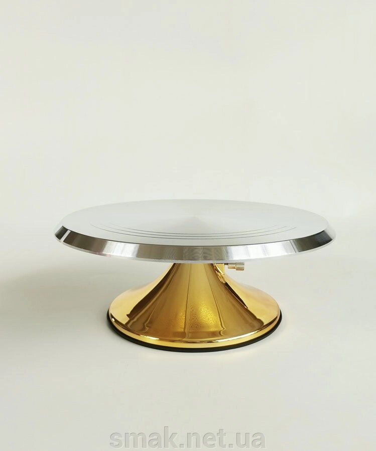 Стійка для торта обертається металева Золото від компанії Інтернет магазин "СМАК" - фото 1