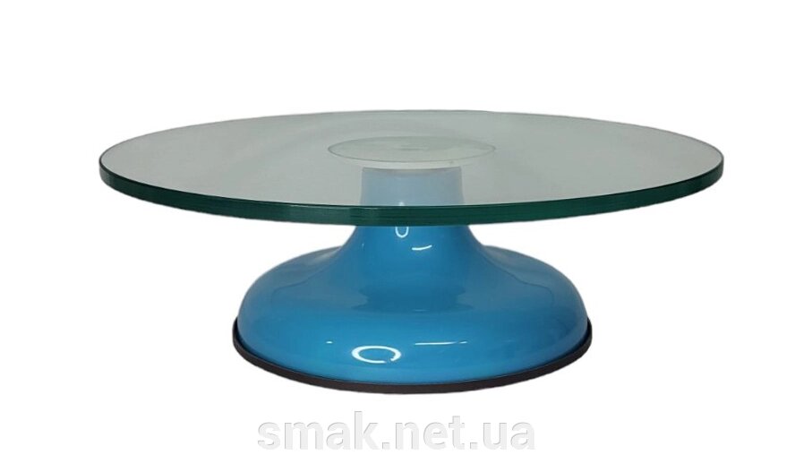 Стійка для торта обертається скляна Блакитна від компанії Інтернет магазин "СМАК" - фото 1