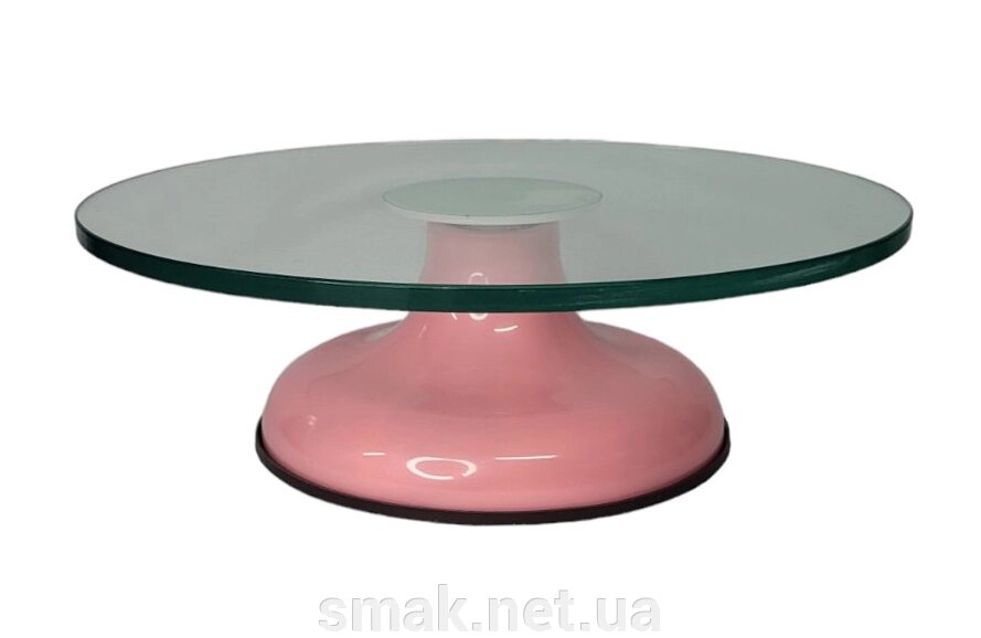 Стійка для торта обертається скляна Рожева від компанії Інтернет магазин "СМАК" - фото 1