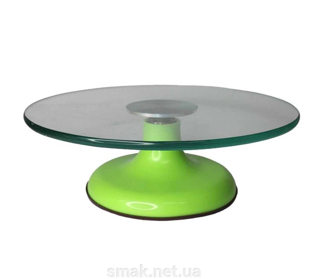 Стійка для торта обертається скляна Салатова від компанії Інтернет магазин "СМАК" - фото 1