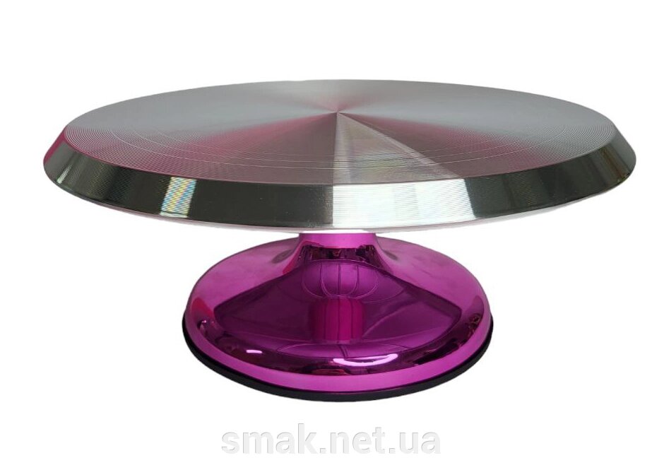 Стійка для торта Рожевий металік, що обертається (МАЄ ДЕФЕКТИ) від компанії Інтернет магазин "СМАК" - фото 1