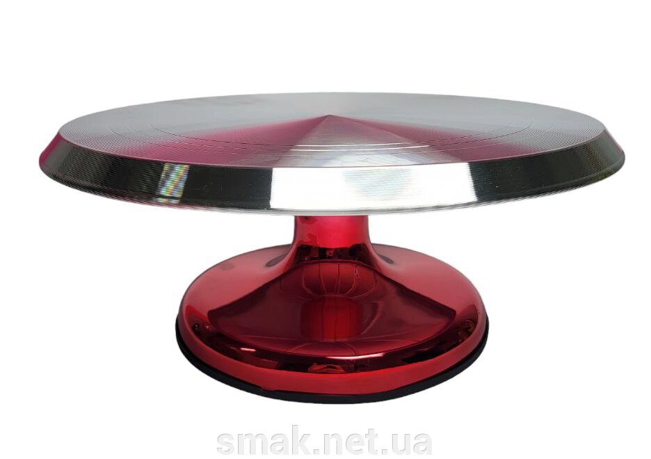 Стійка для торта, що обертається Червоний металік Хром від компанії Інтернет магазин "СМАК" - фото 1