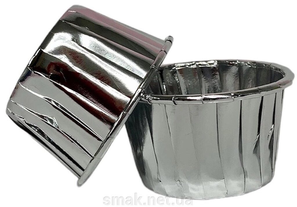 Тарталетки для кексів металізовані Срібло, 25 шт. від компанії Інтернет магазин "СМАК" - фото 1
