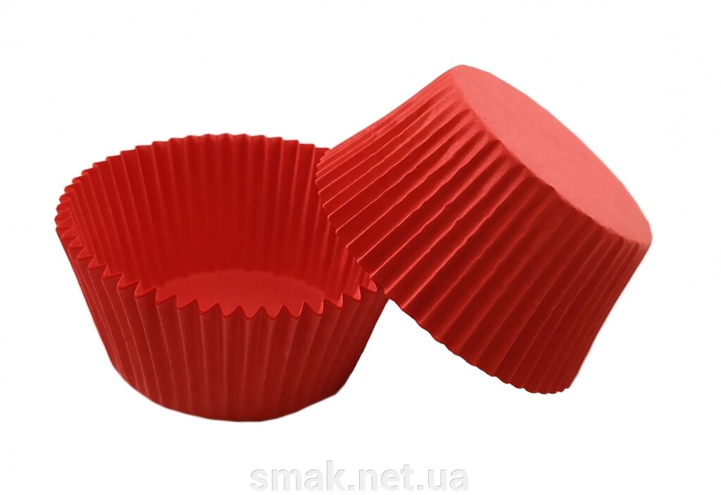 Тарталетки (капсули) паперові для кексів, капкейков 3024 см Червоні від компанії Інтернет магазин "СМАК" - фото 1