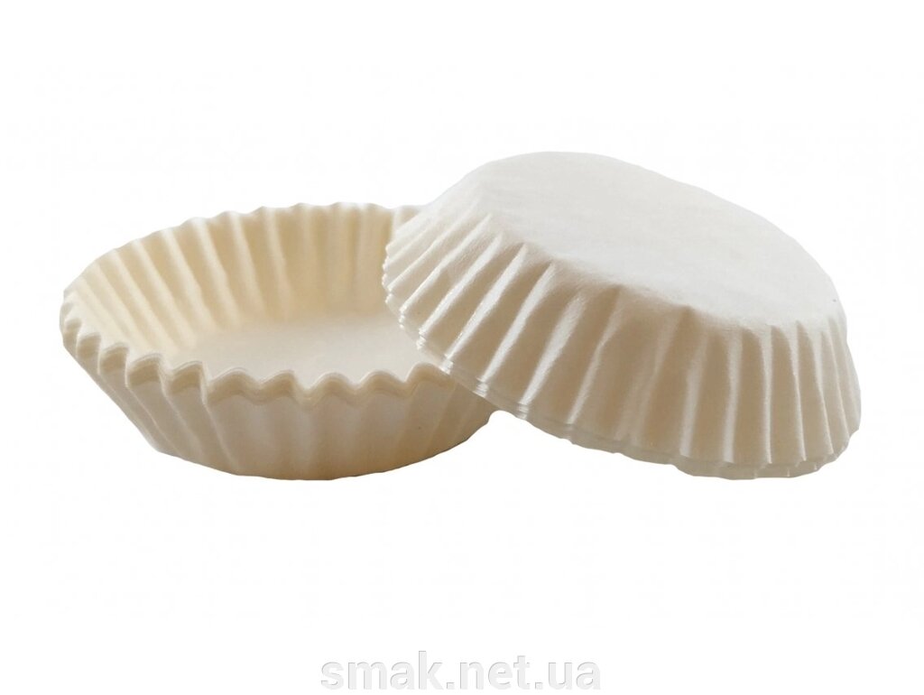Тарталетки (капсули) паперові для кексів, капкейков Білі 3010 мм від компанії Інтернет магазин "СМАК" - фото 1