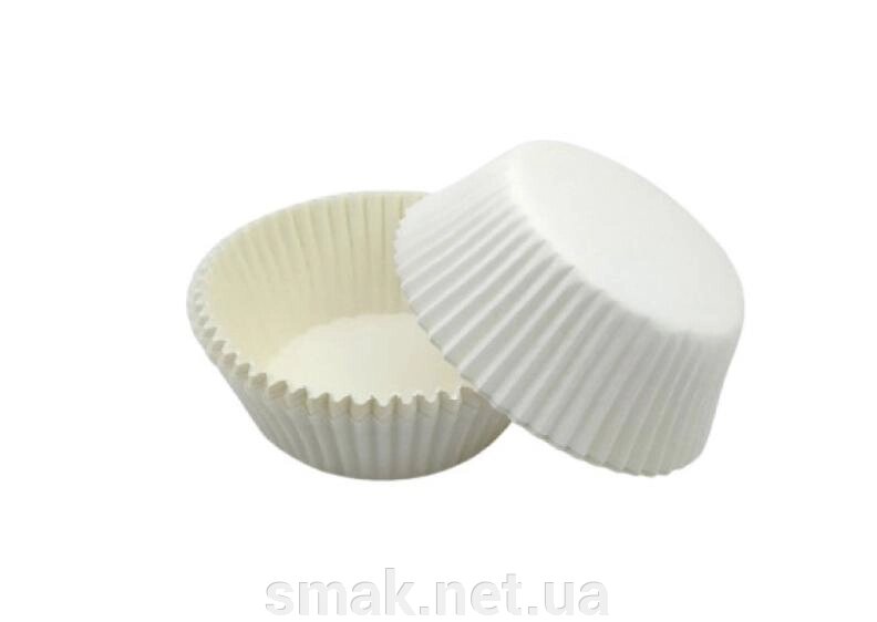 Тарталетки (капсули) паперові для кексів, капкейков Білі 3520 мм від компанії Інтернет магазин "СМАК" - фото 1