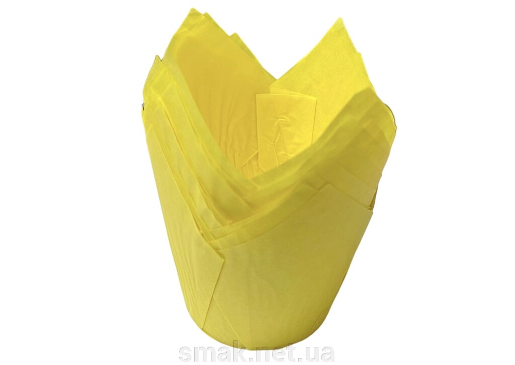 Тарталетки паперові для кексів, капкейків Жовтий тюльпан (d = 60 мм) від компанії Інтернет магазин "СМАК" - фото 1