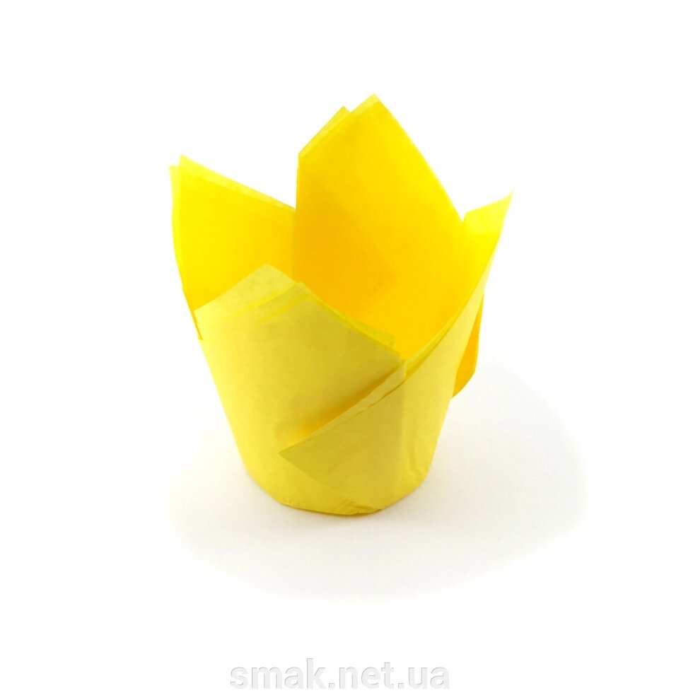 Тарталетки паперові для кексів, капкейков Жовті тюльпан від компанії Інтернет магазин "СМАК" - фото 1