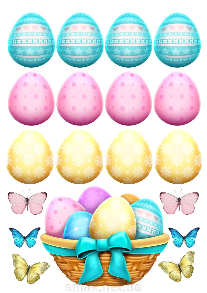 Вафельна картина Пасхальні яйця від компанії Інтернет магазин "СМАК" - фото 1