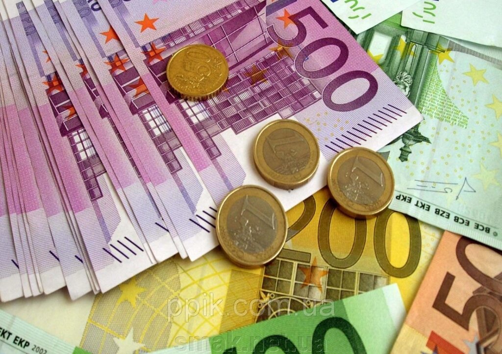 Вафельна картинка гроші Євро 2 від компанії Інтернет магазин "СМАК" - фото 1