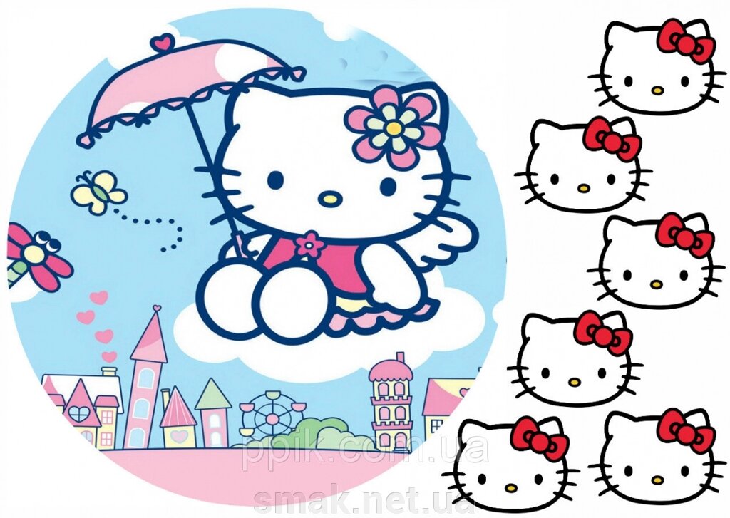 Вафельна картинка Hello Kitty / Хелло китти 2 від компанії Інтернет магазин "СМАК" - фото 1