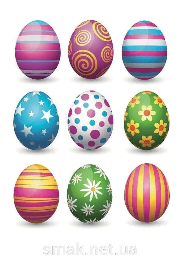 Вафельна картинка Великодні яйця 3 від компанії Інтернет магазин "СМАК" - фото 1