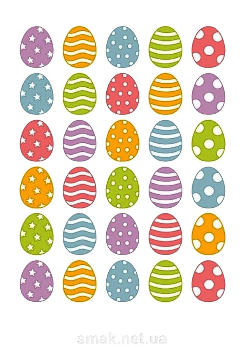 Вафельна картинка Великодні яйця 4 від компанії Інтернет магазин "СМАК" - фото 1