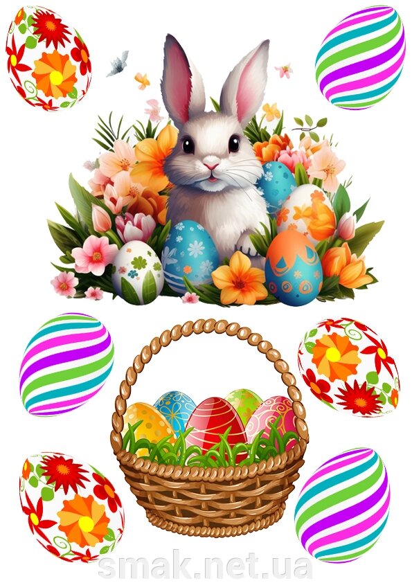 Вафельна картинка Великодній кролик від компанії Інтернет магазин "СМАК" - фото 1