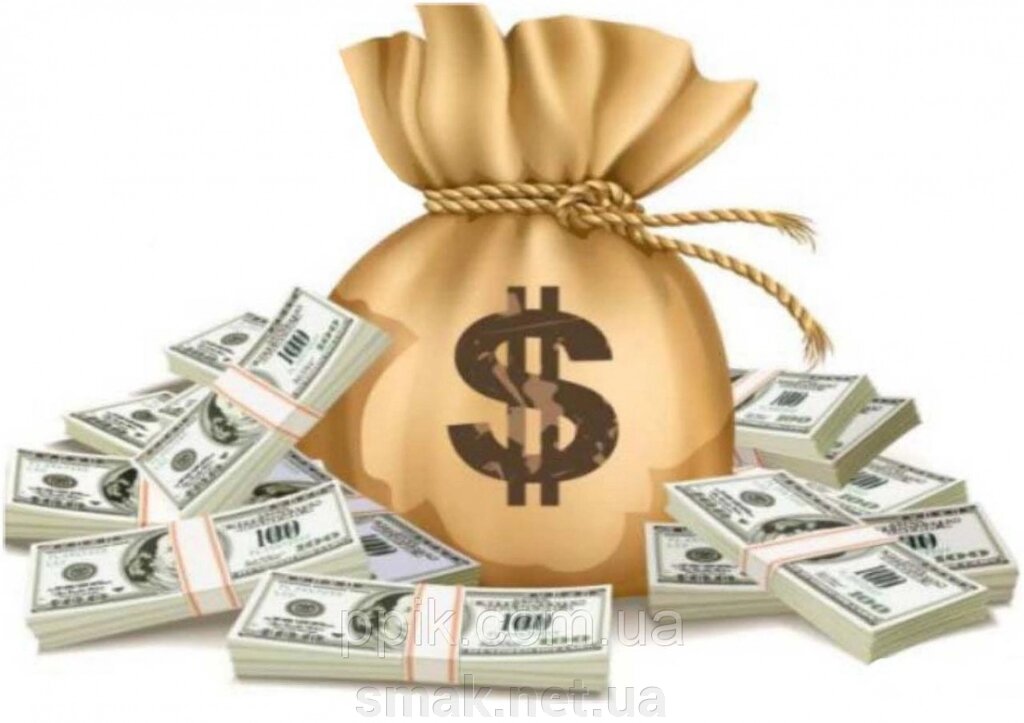 Вафельная картинка деньги Мешок с долларами ##от компании## Интернет магазин "СМАК" - ##фото## 1