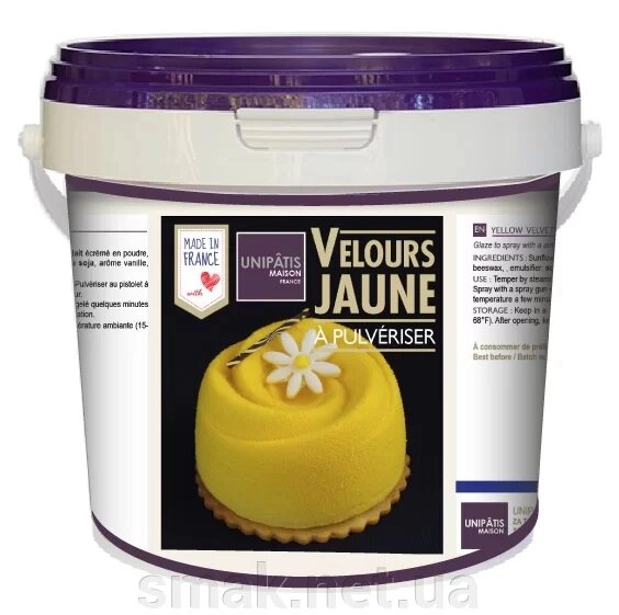 Велюрове покриття без пальмової олії Unipatis (жовтий) 1 кг від компанії Інтернет магазин "СМАК" - фото 1