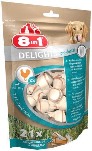 8in1 Delights 21шт * 7см/252г кістка для чищення зубів собак (курка+мінерали) від компанії ZooVet - Інтернет зоомагазин самих низьких цін - фото 1