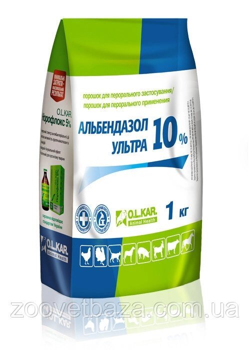 Альбендазол ультра 10% порошок 1 кг O. L.KAR. від компанії ZooVet - Інтернет зоомагазин самих низьких цін - фото 1