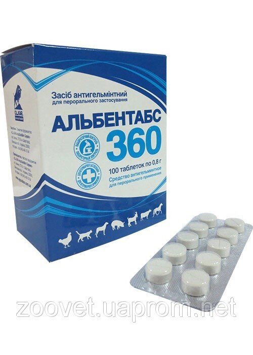 Альбентабс-360 №100 таблетки (10 блістерів) O. L.KAR. від компанії ZooVet - Інтернет зоомагазин самих низьких цін - фото 1