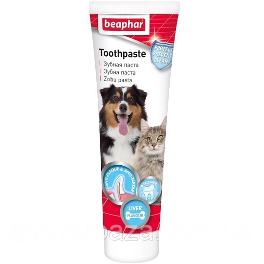 Beaphar Toothpaste Зубна паста для собак і кішок зі смаком печінки 100 г від компанії ZooVet - Інтернет зоомагазин самих низьких цін - фото 1