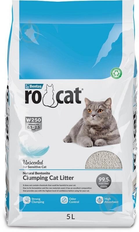 Бентонітовий наповнювач для котів RoCat класичний без аромату, 5 л від компанії ZooVet - Інтернет зоомагазин самих низьких цін - фото 1