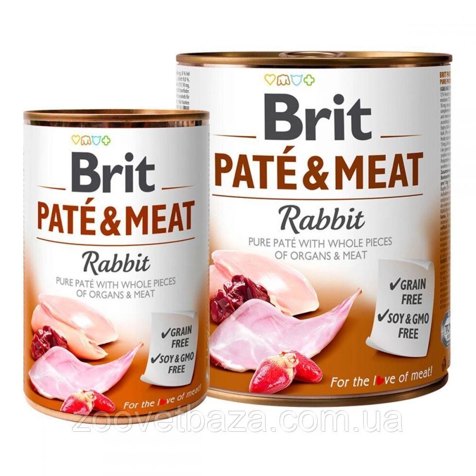 Brit Pete & Meat Rabbit Консерви для собак з кроликом / 400 гр від компанії ZooVet - Інтернет зоомагазин самих низьких цін - фото 1