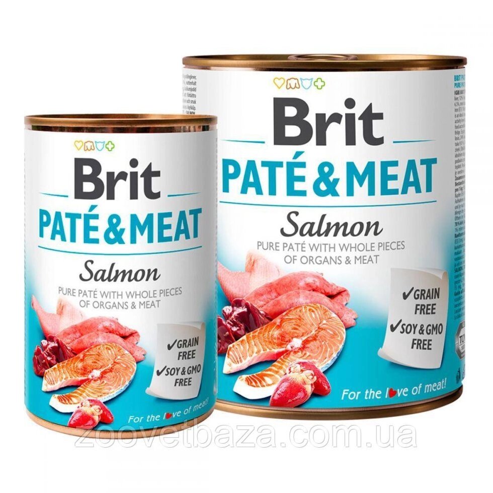 Brit Pete & Meat Salmon Консерви для собак з лососем / 400 гр від компанії ZooVet - Інтернет зоомагазин самих низьких цін - фото 1