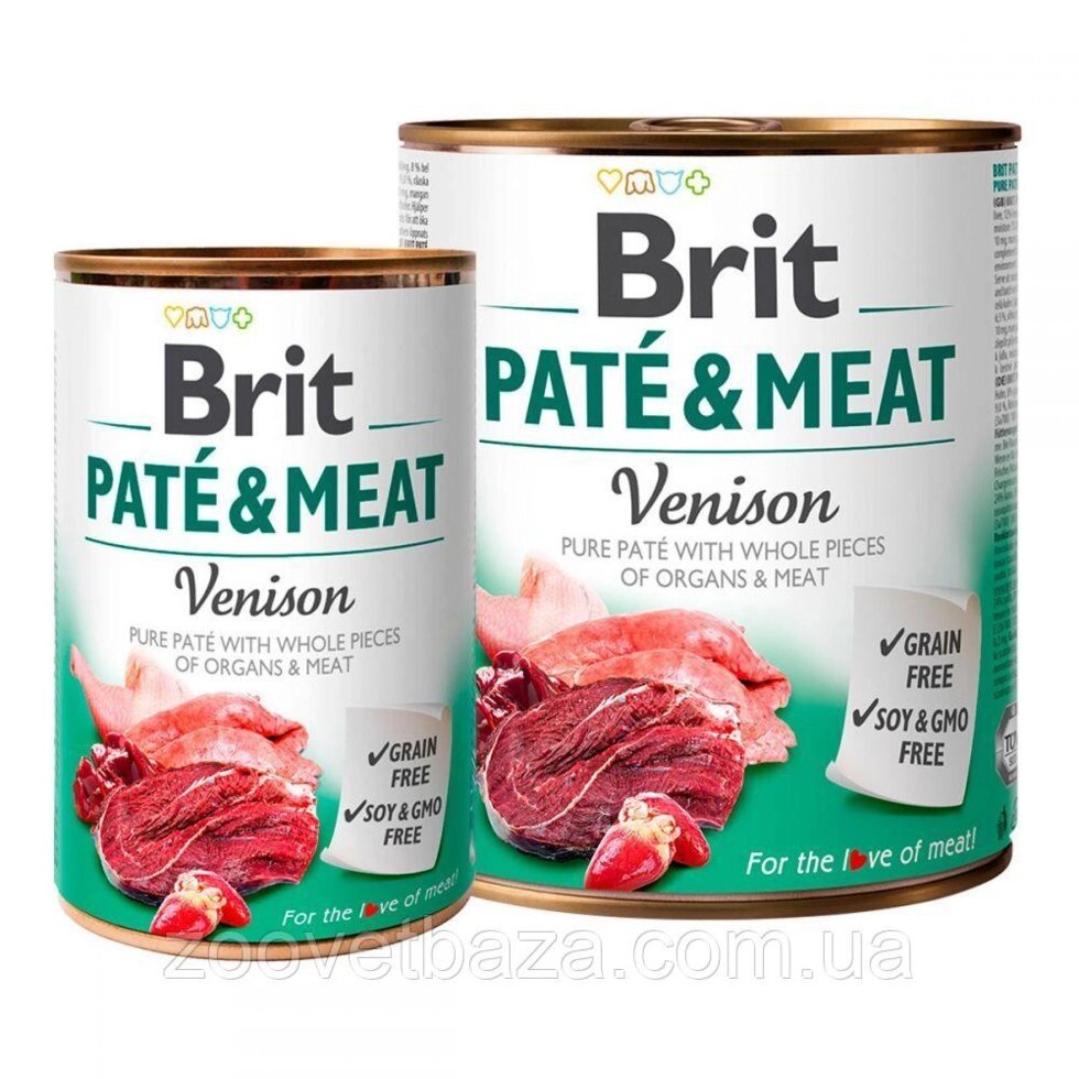 Brit Pete & Meat Venison Консерви для собак з олениною / 400 гр від компанії ZooVet - Інтернет зоомагазин самих низьких цін - фото 1