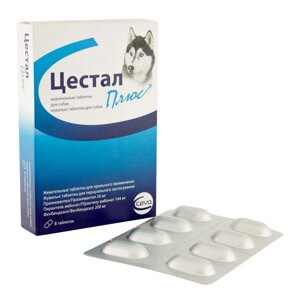 Цестал Плюс антигельмінтик для цуценят і собак зі смаком печінки 1 таблетка Ceva