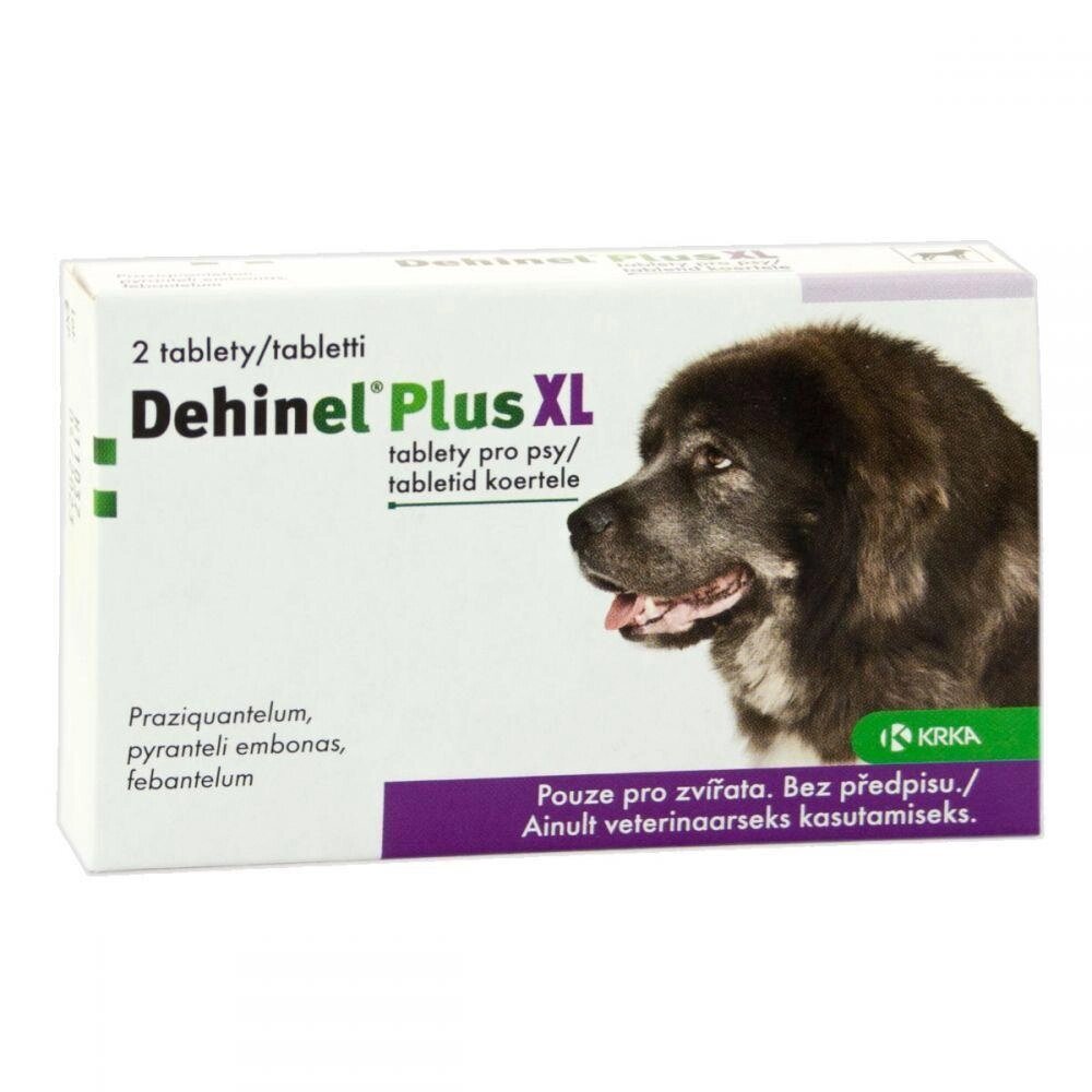 Dehinel Plus XL (Дехінел Плюс XL) від гельмінтів для великих собак (2 таблетки), KRKA від компанії ZooVet - Інтернет зоомагазин самих низьких цін - фото 1