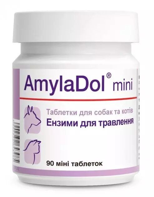 Дієтична добавка для собак і кішок АмілаДол міні (Dolfos AmylaDol mini) 90 таблеток Дольфос (DOLFOS) від компанії ZooVet - Інтернет зоомагазин самих низьких цін - фото 1