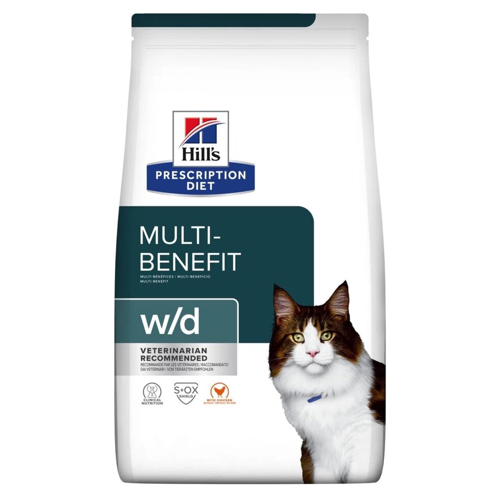 Дієтичний корм для котів Hills (Хіллс) PD Feline w/d з куркою 1.5 кг повнораціонний корм при цукровому діабеті для кішок від компанії ZooVet - Інтернет зоомагазин самих низьких цін - фото 1