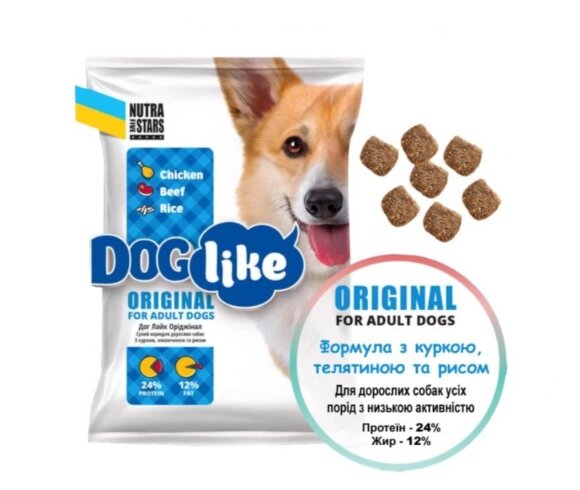 DOG LIKE ORIGINAL-сухий корм для собак з куркою та яловичиною 10кг від компанії ZooVet - Інтернет зоомагазин самих низьких цін - фото 1