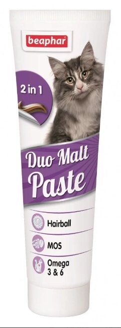 Duo Malt Paste (Подвійна Мальт паста) для кішок для виведення шерсті з шлунка 100 г, Beaphar від компанії ZooVet - Інтернет зоомагазин самих низьких цін - фото 1