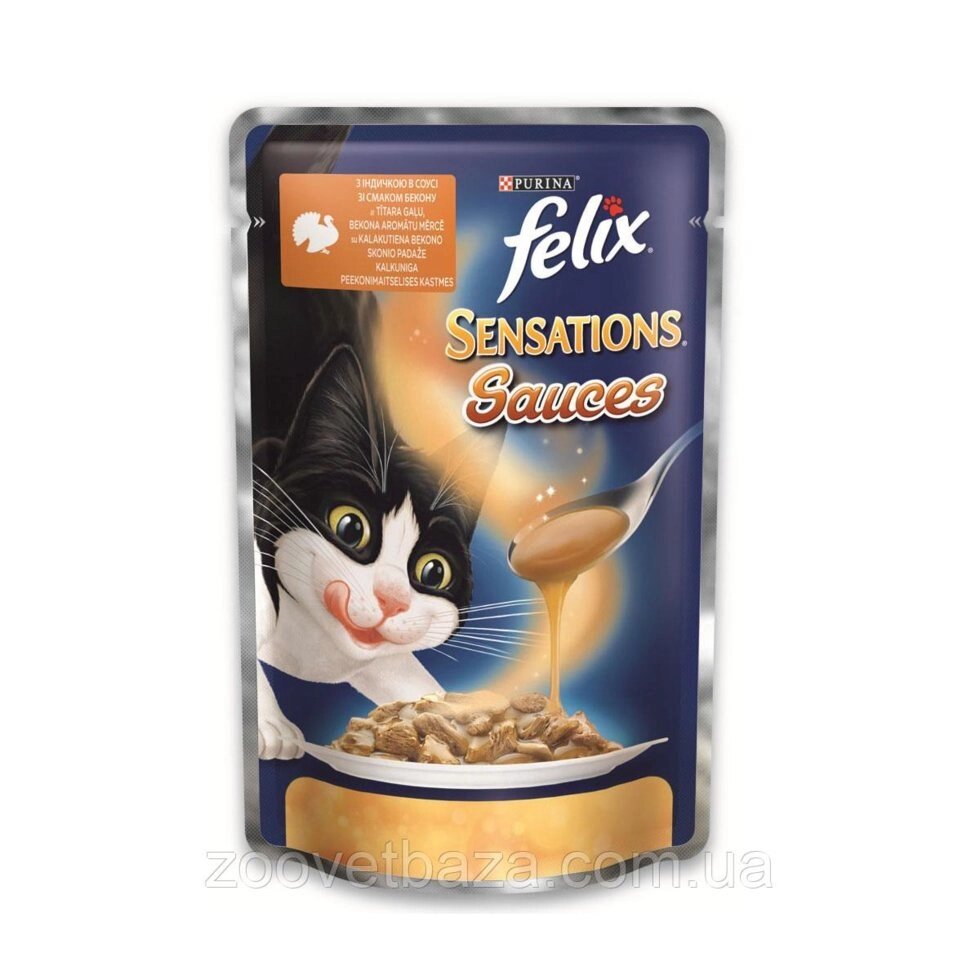 Felix Sensation Sauces Консерви для кішок з індичкою в соусі / 100 гр від компанії ZooVet - Інтернет зоомагазин самих низьких цін - фото 1