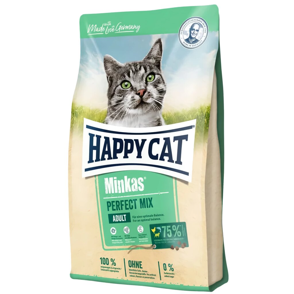 Happy Cat Minkas Perfect Mix корм для котів (птиця, ягня, риба), 4 кг від компанії ZooVet - Інтернет зоомагазин самих низьких цін - фото 1
