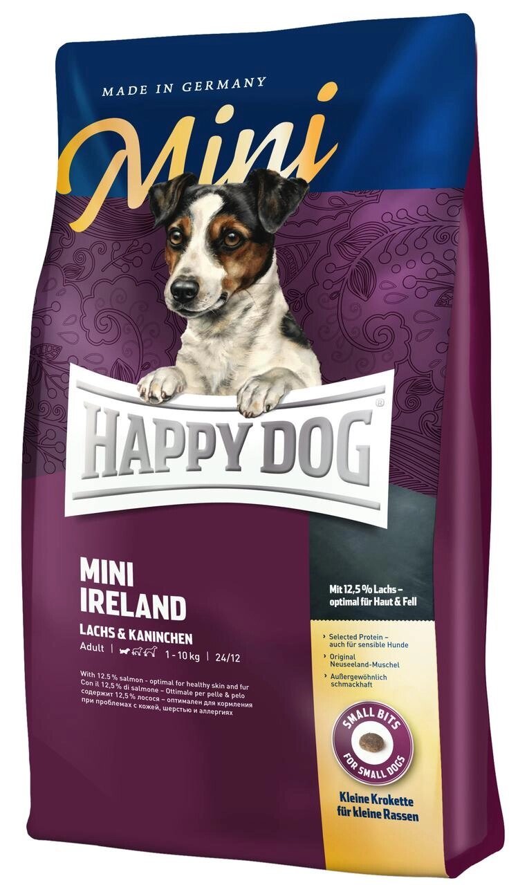 Happy Dog Mini Irland корм для малих порід собак з м'ясом лосося та кролика, 800 г від компанії ZooVet - Інтернет зоомагазин самих низьких цін - фото 1