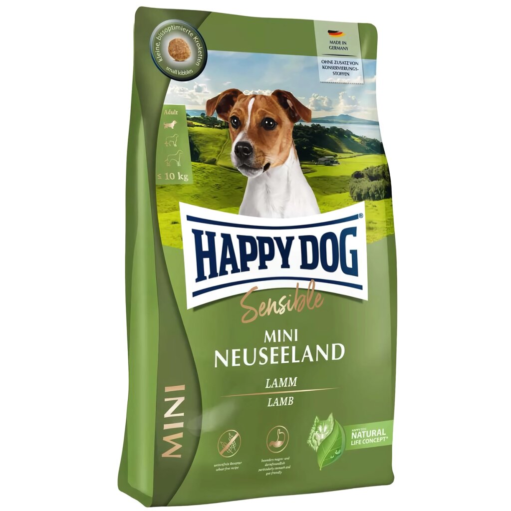 Happy Dog Mini Neuseeland корм для собак дрібних порід з чутливим травленням (ягня та рис), 1 кг від компанії ZooVet - Інтернет зоомагазин самих низьких цін - фото 1