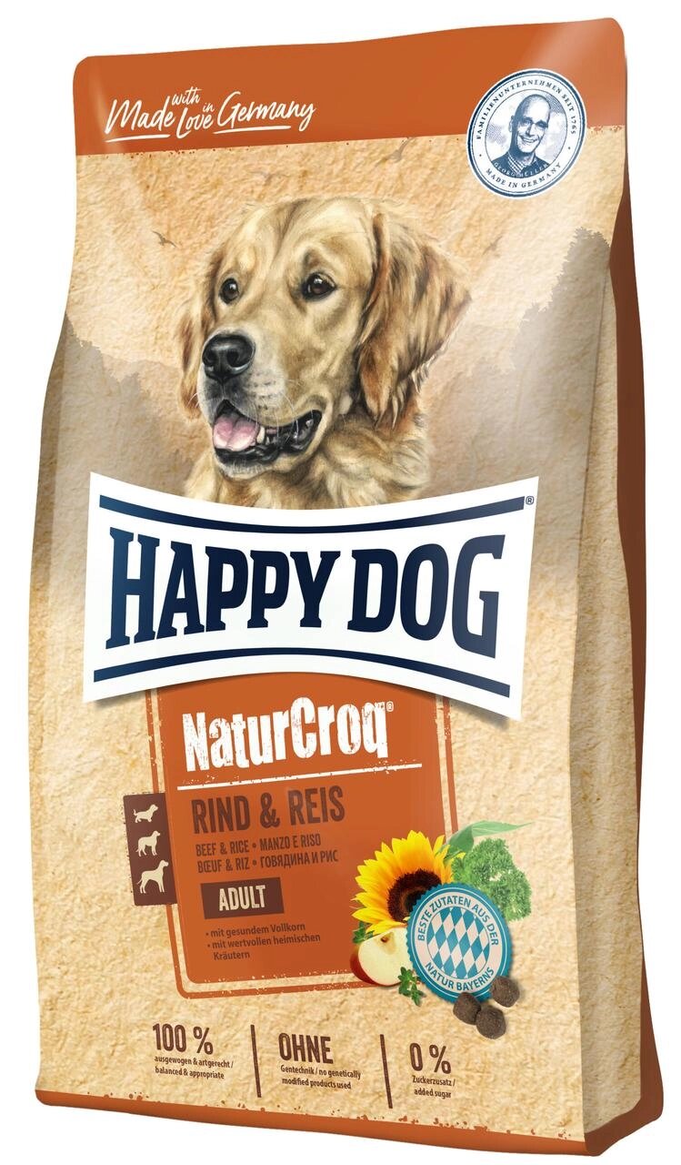 Happy Dog NaturCroq Rind&Reis корм для собак з яловичиною і рисом, 15 кг від компанії ZooVet - Інтернет зоомагазин самих низьких цін - фото 1