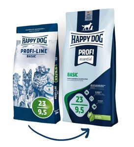 Happy Dog PROFI-LINE Profi Basic 23/9.5 збалансований сухий корм для всіх порід собак, 20 кг