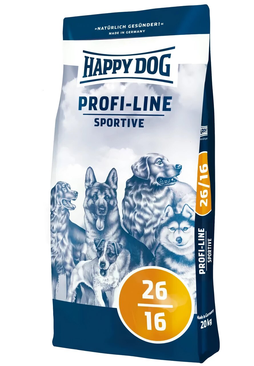 Happy Dog PROFI-LINE SPORTIVE 26/16 сухий корм для собак всіх порід з підвищеною потребою в енергії, 20 кг від компанії ZooVet - Інтернет зоомагазин самих низьких цін - фото 1