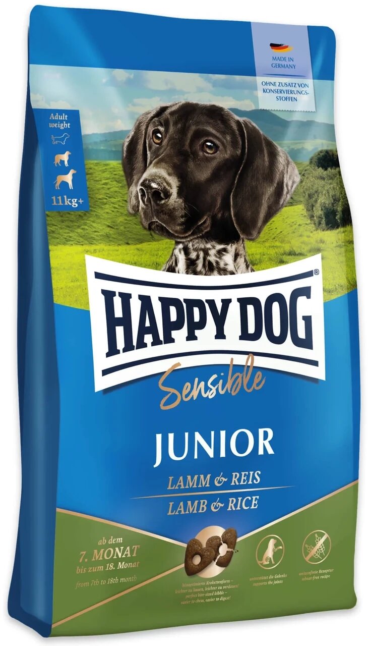 Happy Dog Sensible Junior Lamb&Rice сухой корм для юниоров средних и больших пород собак (7 - 18 мес.), 4 кг від компанії ZooVet - Інтернет зоомагазин самих низьких цін - фото 1